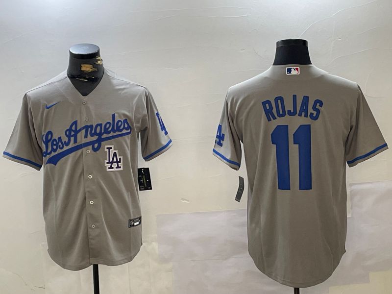 Men Los Angeles Dodgers 11 Rojas Grey Game 2024 Nike MLB Jersey style 10165